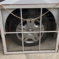 Vintage Window With Twine To Hang On Wall