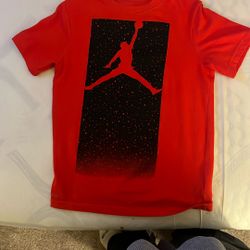 Red Jordan Jump man T Shirt Kids Large