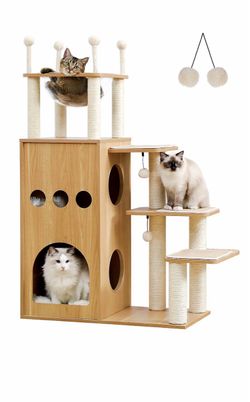51” wooden cat tree