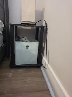 Black Wood Grain End Table
