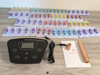 P300 Permanent Makeup Machine Kit w/ Mokohou Rose Gold Rotary Pen & Needles