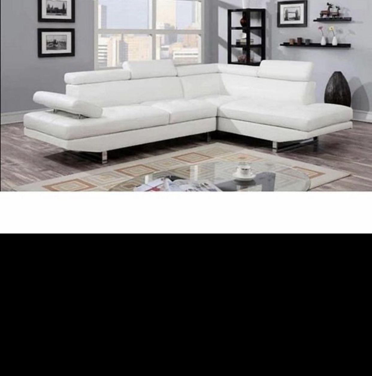 white leather sectional. Must Go