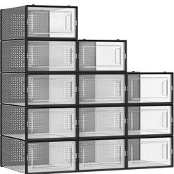 Shoe Boxes, Pack of 12 Shoe Storage Organizers