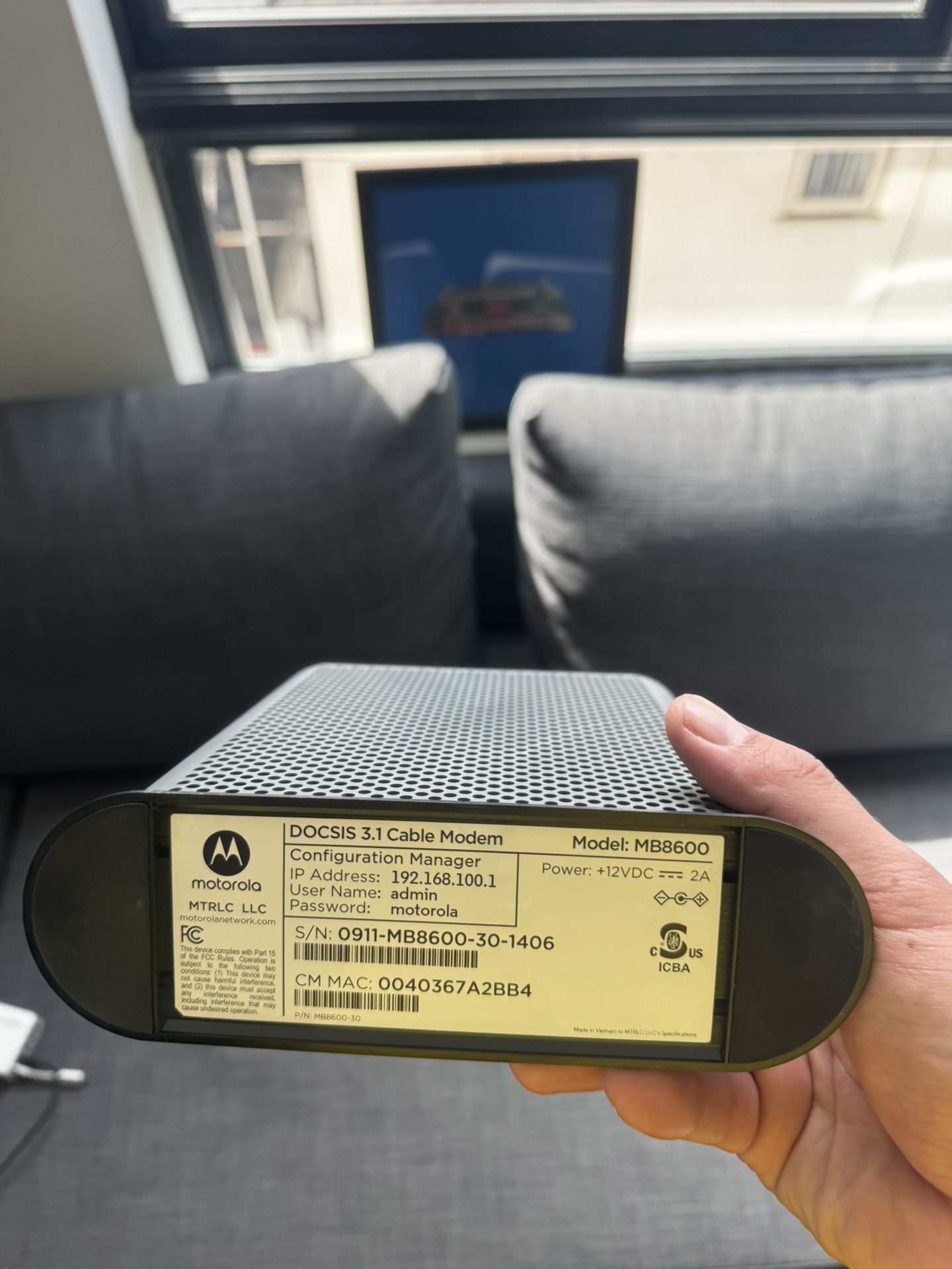 Motorola MB8600 Internet Modem