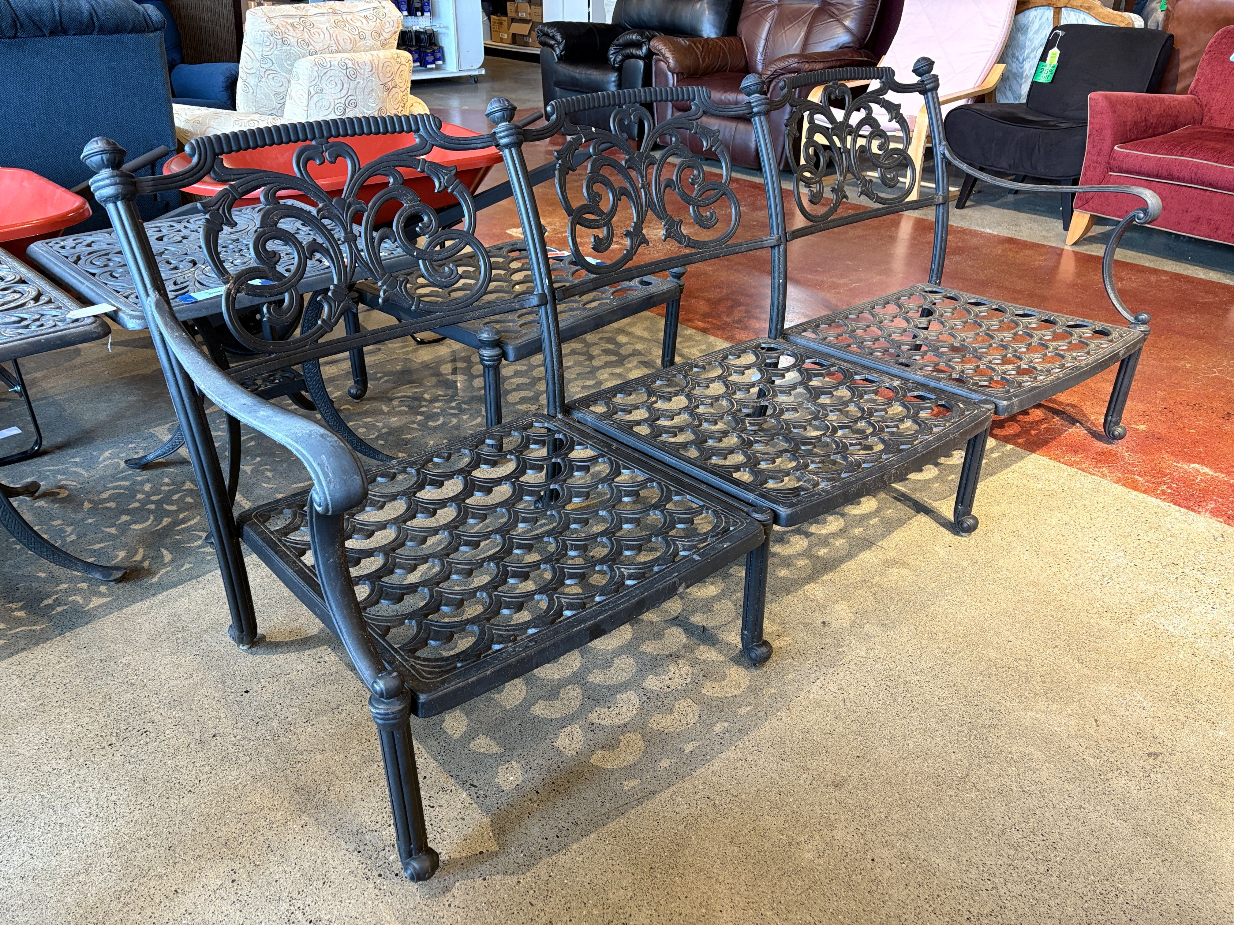 Mediterranean-Style Cast Aluminum Patio Garden Bench
