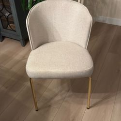 Beige Fabric Side Chair Or Kitchen Chair