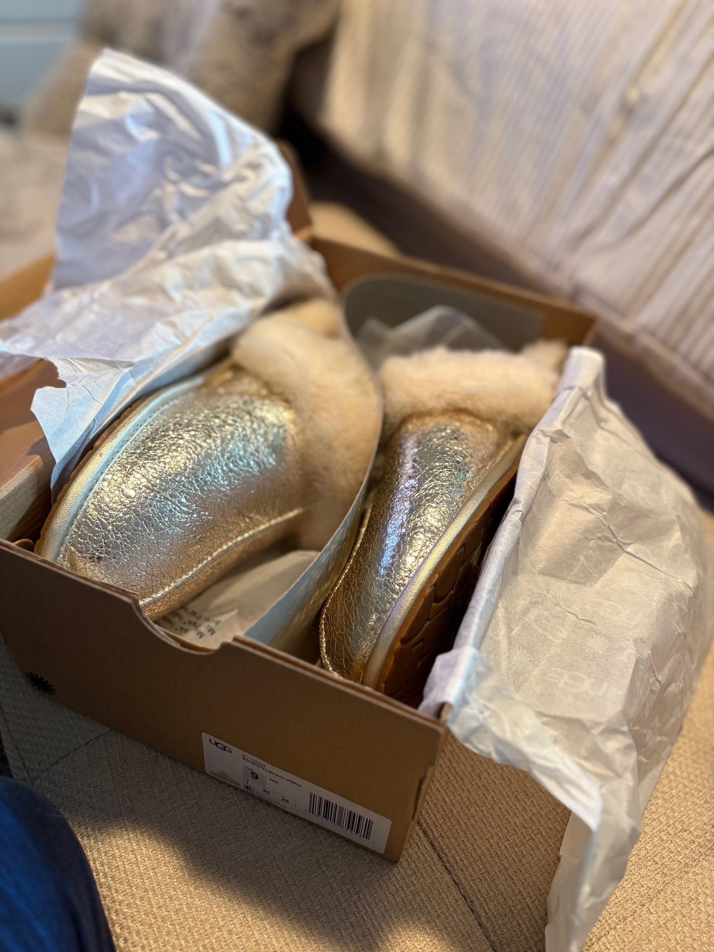 Ugg Women’s Scuffette Metallic Gold Slippers