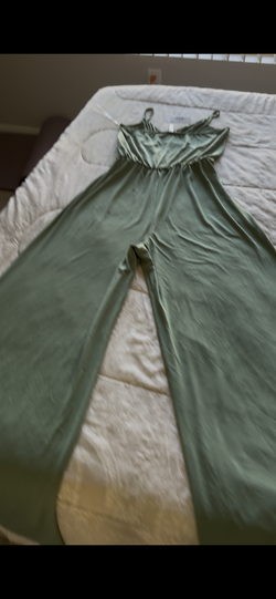 Renee - Sage Green (Medium) Wide-leg Romper