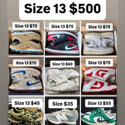 Jordan’s Nikes & More Size 13 Package Deal $500