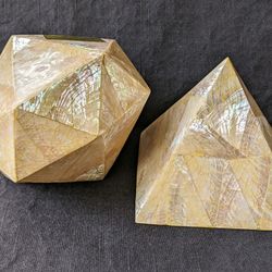 Maitland-Smith Decorative Yellow Shapes W/ Abalone Inlay