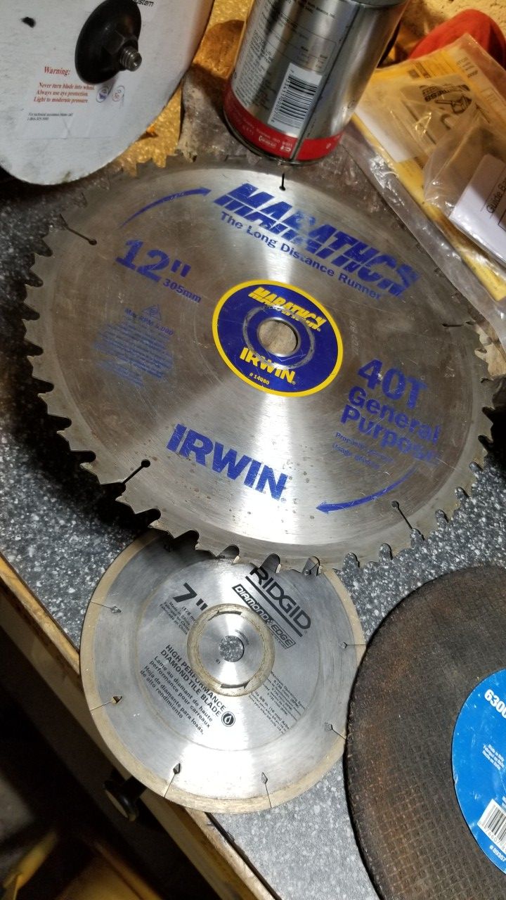 Saw blades chop table miter various sizes