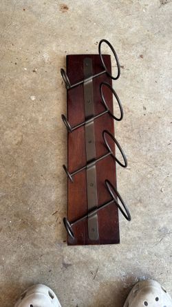 2 Wall Mounted 4-Bottle Wine Rack – Wood & Metal