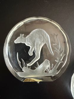 Neubert-Bleikristall Hand Crafted Glass Animal Plaques Set