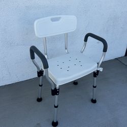 Shower Chair with Back and Padded Armrests