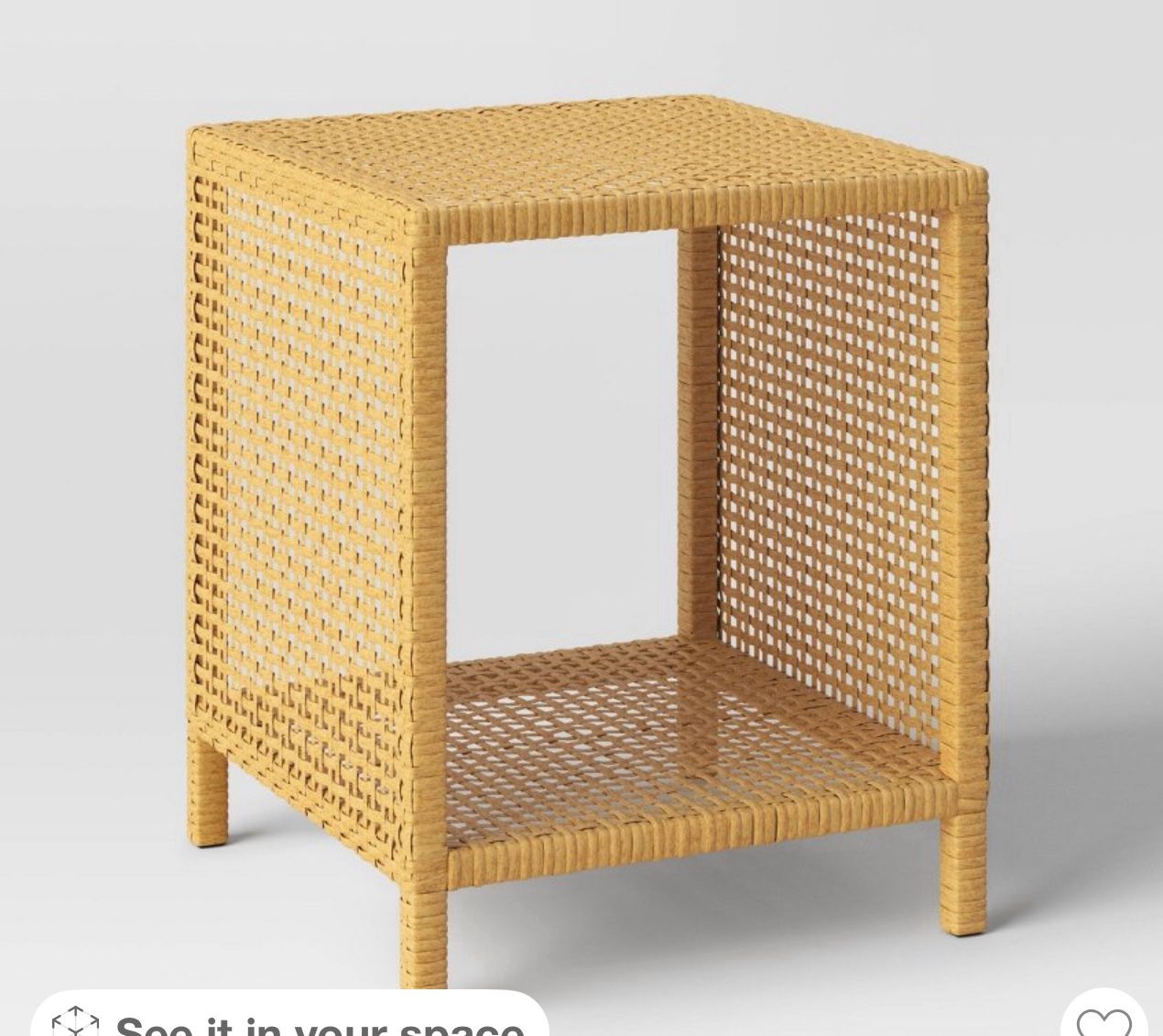 Square Weybridge Shelf Patio Accent Table Brown - Threshold Brand New