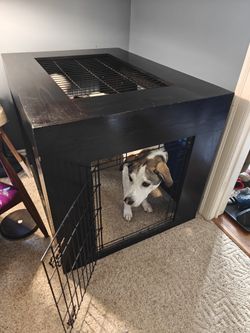 Large Custom Dog Crate - Wood And Metal