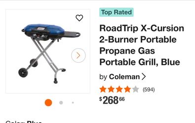 RoadTrip X-Cursion 2-Burner Portable Propane Gas Portable Grill, Blue