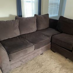 Brown Microfiber Sectional Sofa