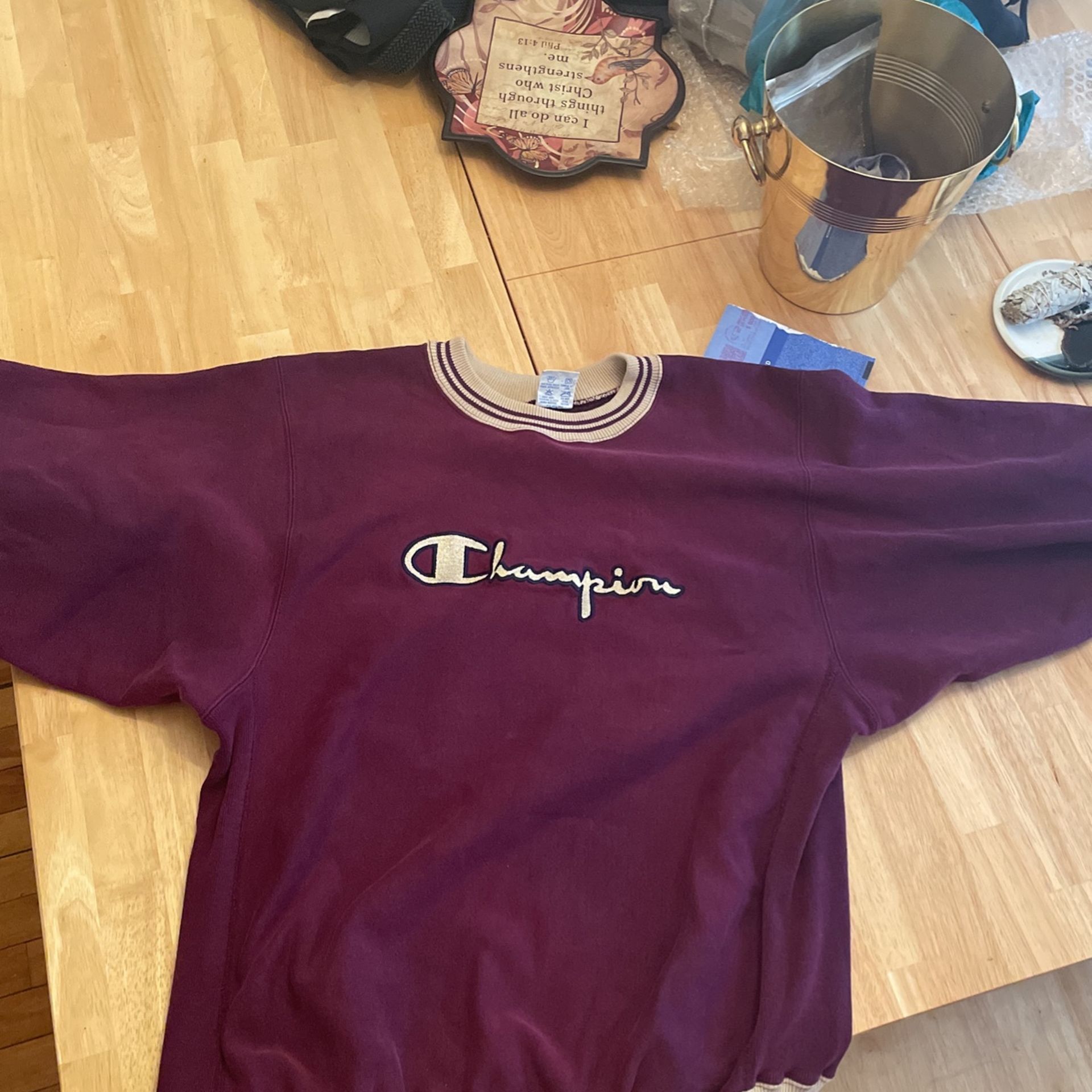 Dark Purple Reverse Weave Champion Crewneck