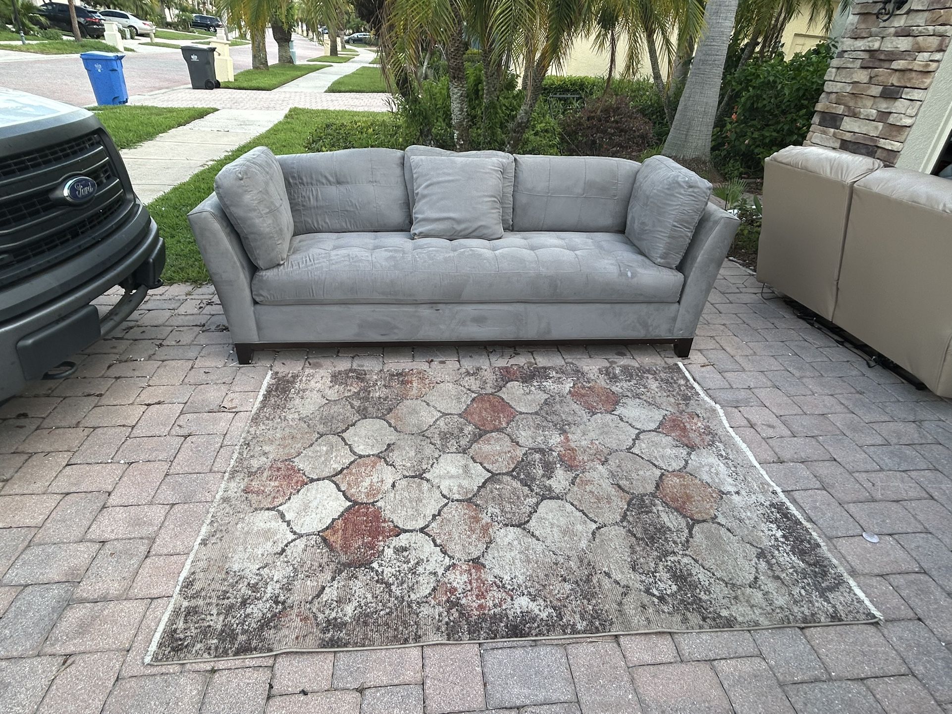 Sofa King Comfortable Used Cindy Crawford Gray Tufted Sofa Couch For Sale! Free Local Delivery 🚚