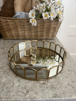 Pending Scalloped glass tray $15