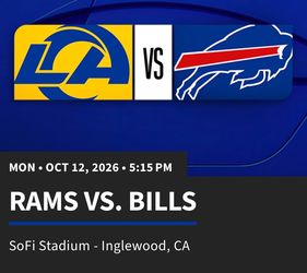 Rams vs bills October 12 Monday 2 tickets sec 210 & 2 tickets Sec 309