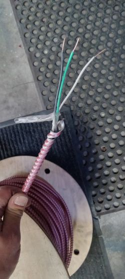 18-2 Shielded Solid Core Copper Wire About 500 Ft Left On Spool