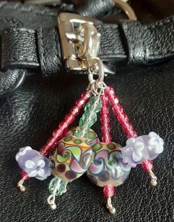 Beautiful Purse Charm Lampwork crystals