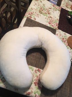 Boppy Pillow and green fleece cover