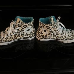 Cheetah Print Converse Shoes 8.5