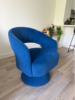 Blue Swivel Accent Chair
