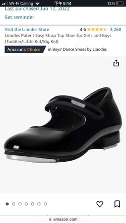 Linodes Patent Easy Strap Tap Shoe for Girls and Boys 