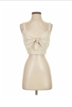 Like New Abercrombie and Fitch Cream Linen Crop Top Size S