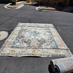 Monaco 8 ft. x 10 ft. Gray/Light Blue Border Area Rug