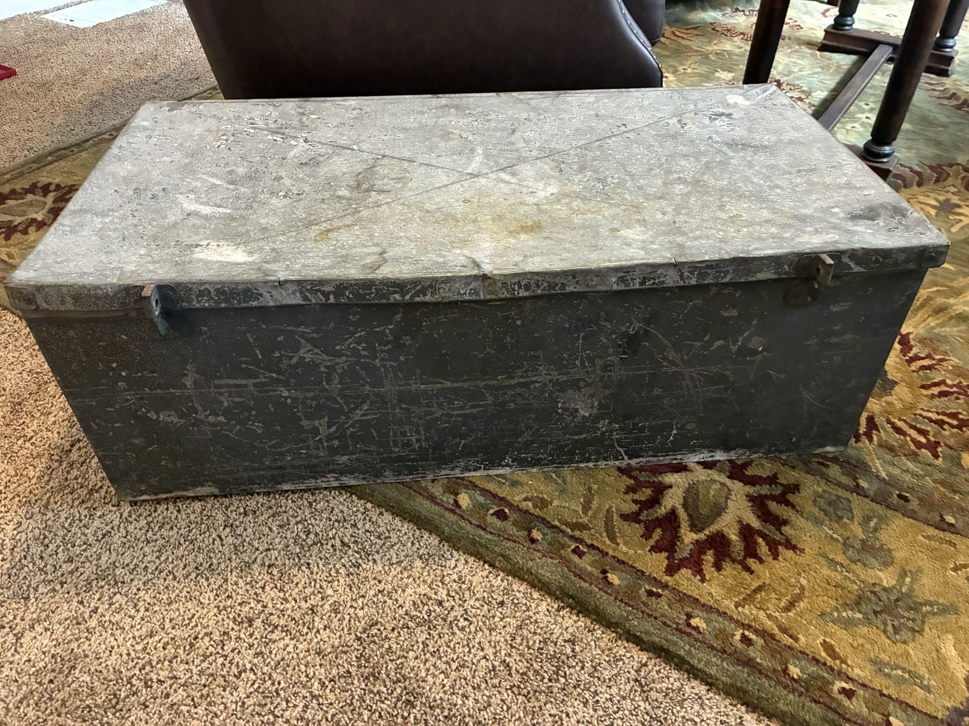 Vintage Steel Foot Locker trunk Chest