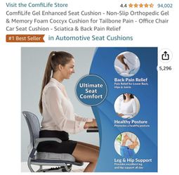 ComfiLife Gel Enhanced Seat Cushion - Non-Slip Orthopedic Gel