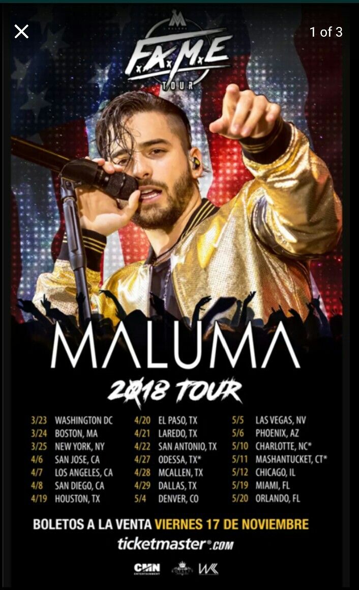 Maluma 2 concert tickets