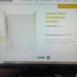 Shower Stall: One-piece Residential ADA Two Seat