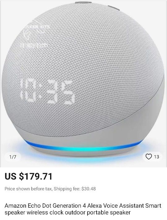 Amazon Echo Dot 4th Generation Glacier White With Clock And Sengled Bluetooth Bulb