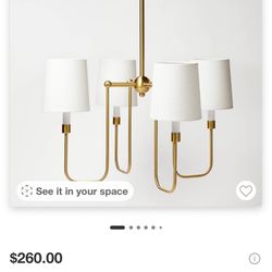 Threshold Studio McGee Brass Finish Chandelier 52.5 In Tall