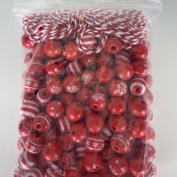 NEW 150 Piece DIY Wooden Christmas Beads for Garland or other Crafts 