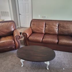 Leather Couch & Chair Set