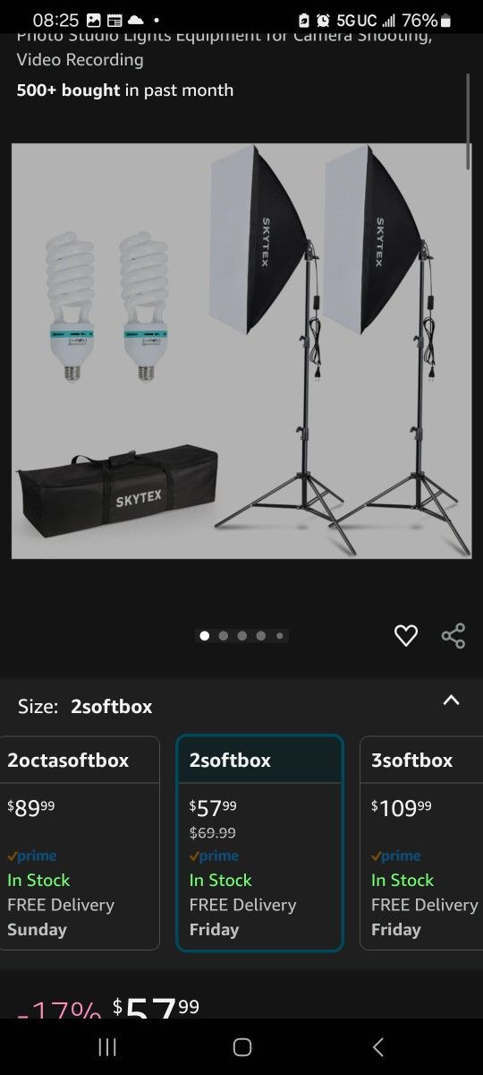 Skytex Softbox Lighting Kit 2Pack, 20x28in Soft Box | 135W 5500K E27 Bulb Continuous Photography Lighting, Photo Studio Lights Equipment for Camera Sh