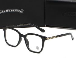 Black Chrome Heart Glasses One Size Clear Lenses