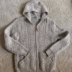 Hand Woven Ireland Merino Wool Hoodie M