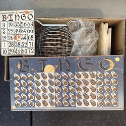 New Antique Wooden Bingo Set