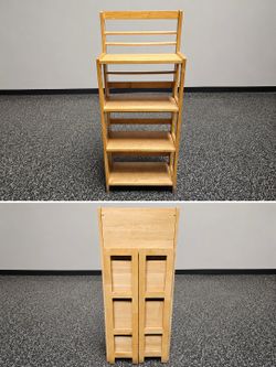 Folding Wooden Bookcase / Bookshelf – Space Saving