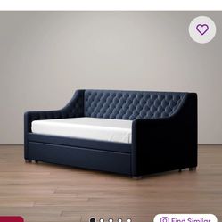 Navy Blue Twin With Trundle Day Bed