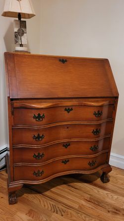 Vintage Solid Wood Secretary Desk / Bureau – Skandia Furniture Co.