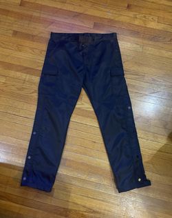 MNML Nylon Pants Men's 36x32 Black Cargo Snap Side Pockets